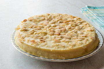 Whole Swedish Almond Cake with White Chocolate.