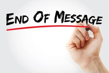 EOM - End Of Message acronym, business concept background