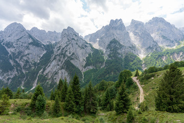 Fototapeta premium Kaiserbachtal Weg zum Stripsenjochhaus