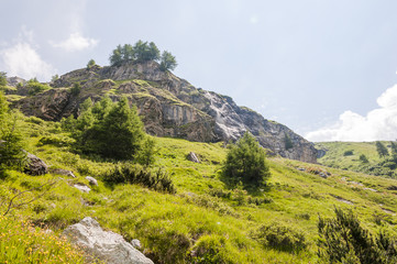 Sils, Furtschellas, Fextal, Val Fex, Marmorè, Wanderweg, Wasserfall, Alpen, Oberengadin, Graubünden, Sommer, Schweiz