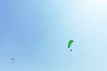 Paragliding in the sky