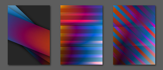 Set of abstract futuristic backgrounds with layers overlap. Applicable for Covers, Placards, Posters, Booklets, Blanks, Cards, Flyers and Banner Designs. A4, vector EPS10.