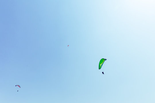Paragliding in the sky