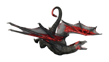 Naklejka premium 3D Rendering Fantasy Dragon on White