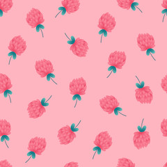 Floral seamless pattern with clovers