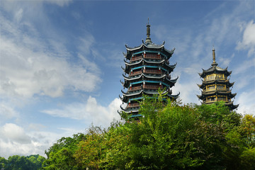 Old traditional chinese pagoda guilin,China
