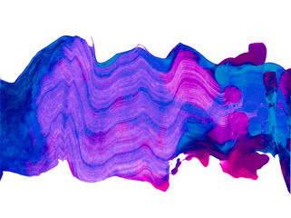 Violet abstract liquid acrylic paint spot texture.