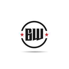 Initial Letter BW Logo Template Design