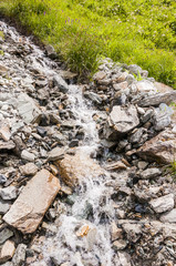 Sils, Furtschellas, Fextal, Val Fex, Marmorè, Bergbach, Gletscherwasser, Alpen, Oberengadin, Graubünden, Sommer, Schweiz