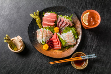 お刺身　 Japanese gourmet sashimi - obrazy, fototapety, plakaty