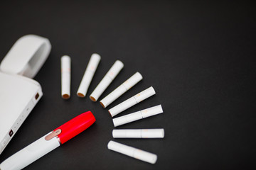 New technology of electronic cigarettes system.  Tobacco system IQOS.