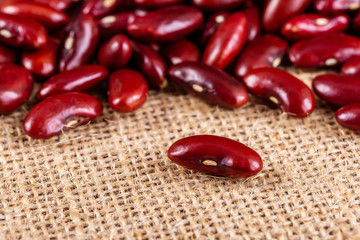 Red kidney beans in wooden