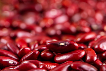 Red kidney beans in wooden