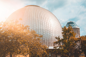 detailed view of planetarium with steel dome