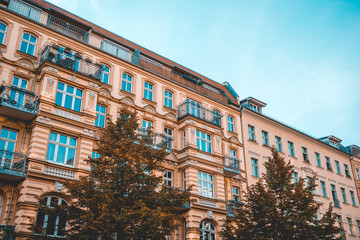 orange residential buildings in the heart of berlin