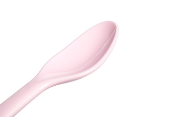 plastic spoon on white background