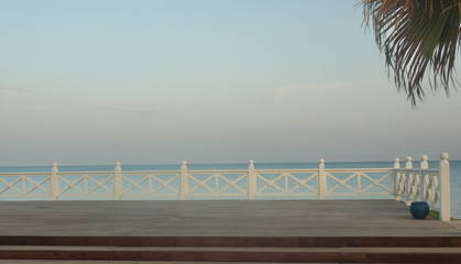 loneliness on sea coast, concept of resort