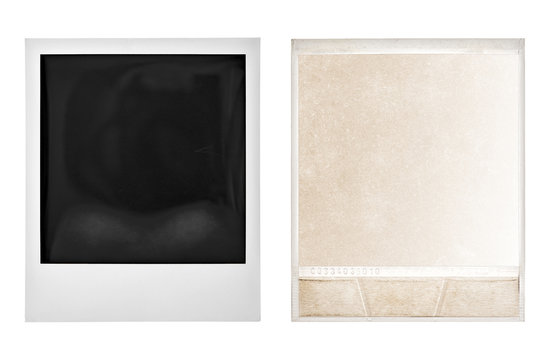 Instant photo polaroid frame isolated white background