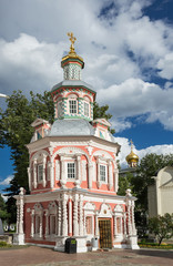 Fototapeta na wymiar Courtyard in the famous Holy Trinity-St. Sergius Lavra, Sergiev Posad, Russia