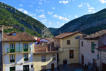 Casas medievales de un pueblo europeo.