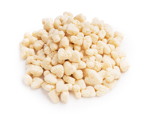 Heap of corn hearts isolated on white