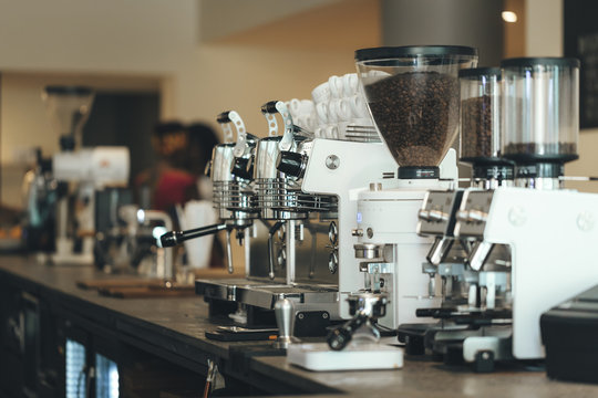 Espresso maker in a coffee bar