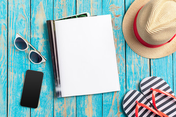 Writing Diary Summer Beach Vacation Concept