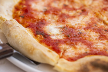 Pizza Margarita close up