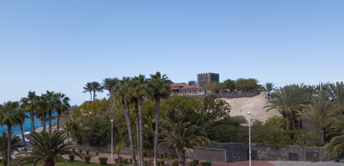 Aerial view of Tenerife island Canary Spain Atlantic ocean drone top view