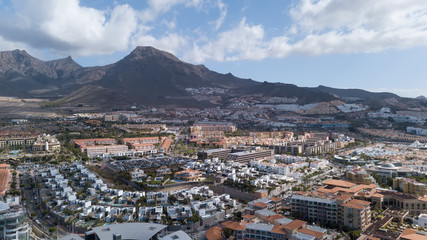 Fototapeta na wymiar Aerial view of Tenerife island Canary Spain Atlantic ocean drone top view
