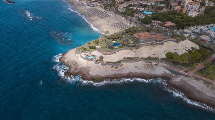 Aerial view of Tenerife island Canary Spain Atlantic ocean drone top view