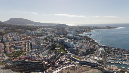 Aerial view of Tenerife island Canary Spain Atlantic ocean drone top view