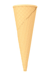 Empty Waffle Crispy Ice Cream Cone. 3d Rendering
