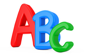 Colorful ABC Language Learning Sign. 3d Rendering