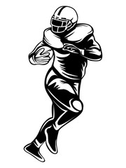 American football player. Quarterback isolated on white. Super bowl sport theme vector illustration.