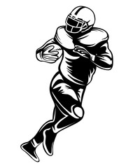 Obraz premium American football player. Quarterback isolated on white. Super sport theme vector illustration.