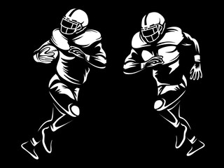 American football player. Quarterback isolated on white. Super bowl sport theme vector illustration.