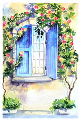 Fototapeta na wymiar window in the morning in Provence