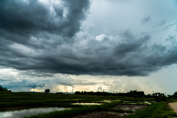 Fototapeta na wymiar Storm clouds with the rain