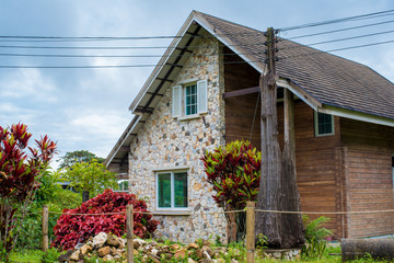 Old vintage medieval beautiful stone house