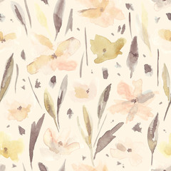 Watercolor flower pattern.