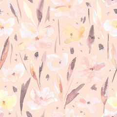 Watercolor flower pattern.