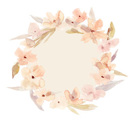 Watercolor flower wreath.
