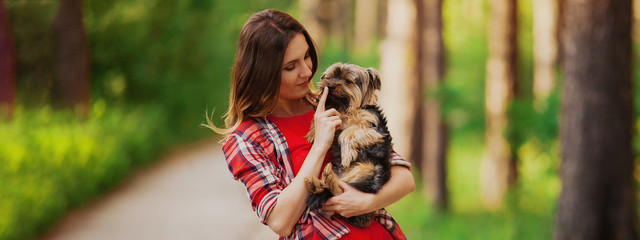 Woman with small dog