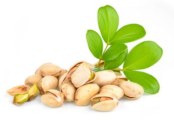 Pistachio isolated on white background.