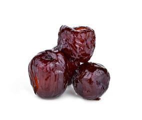  Sweet dried Chinese Jujube on the white background