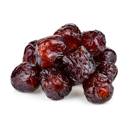  Sweet dried Chinese Jujube on the white background