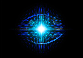 Futuristic eye detection technology concept vector illustration