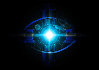 Futuristic eye detection technology concept vector illustration