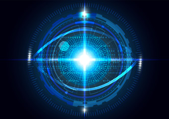 Futuristic eye detection technology concept vector illustration